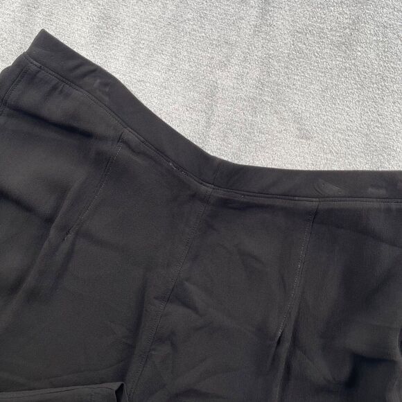 Wilt Pants Womens Large Black Crepe Draped Sheer Pockets Cropped Made in USA - Picture 5 of 16
